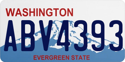 WA license plate ABV4393