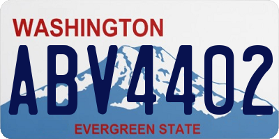 WA license plate ABV4402