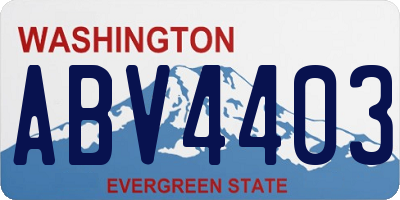 WA license plate ABV4403