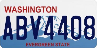 WA license plate ABV4408