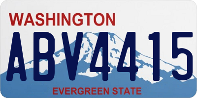 WA license plate ABV4415