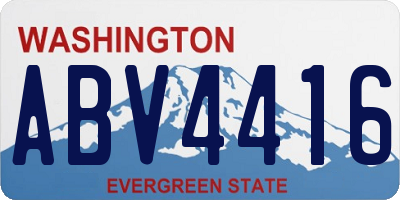 WA license plate ABV4416
