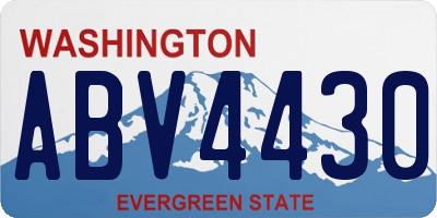 WA license plate ABV4430