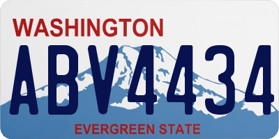 WA license plate ABV4434