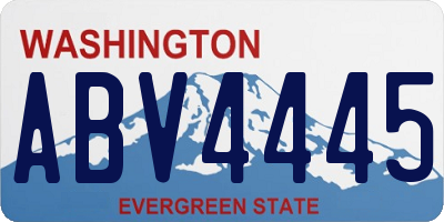 WA license plate ABV4445