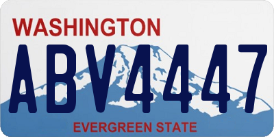 WA license plate ABV4447