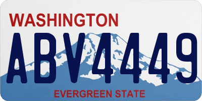 WA license plate ABV4449