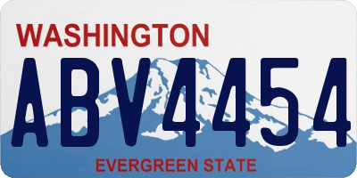 WA license plate ABV4454