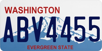 WA license plate ABV4455