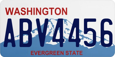 WA license plate ABV4456