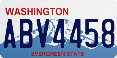 WA license plate ABV4458