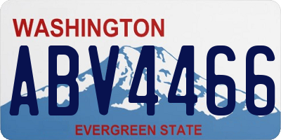 WA license plate ABV4466