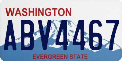 WA license plate ABV4467