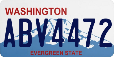WA license plate ABV4472