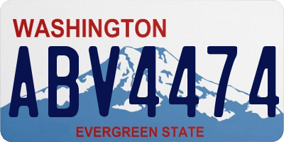 WA license plate ABV4474