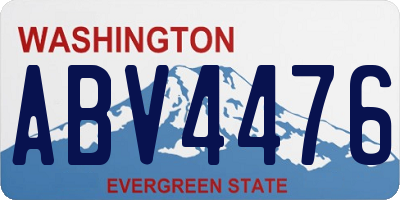 WA license plate ABV4476