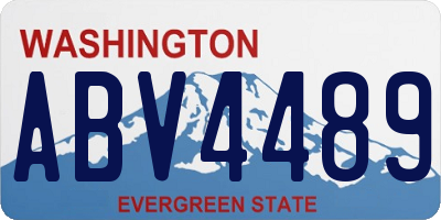 WA license plate ABV4489