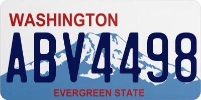 WA license plate ABV4498