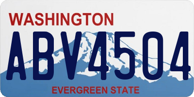 WA license plate ABV4504
