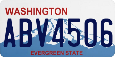 WA license plate ABV4506