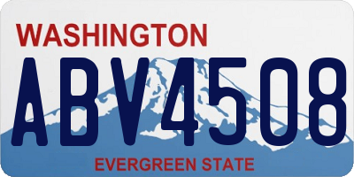 WA license plate ABV4508