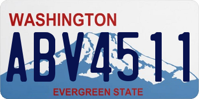 WA license plate ABV4511
