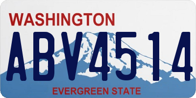 WA license plate ABV4514