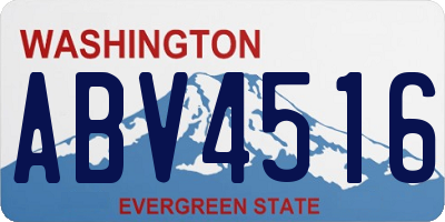 WA license plate ABV4516