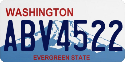 WA license plate ABV4522