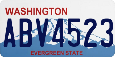 WA license plate ABV4523