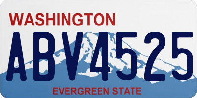 WA license plate ABV4525