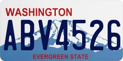 WA license plate ABV4526