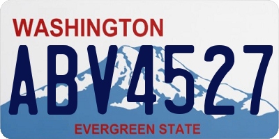 WA license plate ABV4527