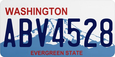 WA license plate ABV4528
