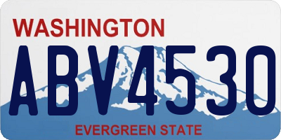 WA license plate ABV4530