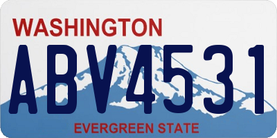 WA license plate ABV4531