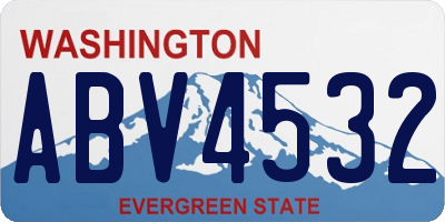 WA license plate ABV4532