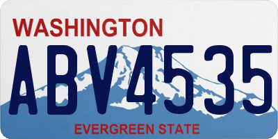 WA license plate ABV4535
