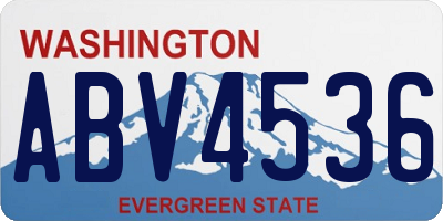 WA license plate ABV4536