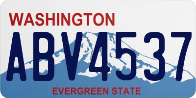 WA license plate ABV4537