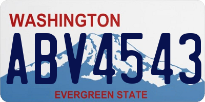 WA license plate ABV4543