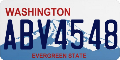 WA license plate ABV4548