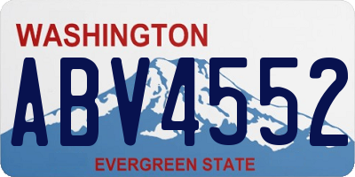 WA license plate ABV4552