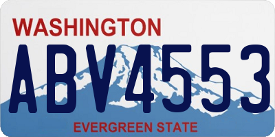 WA license plate ABV4553