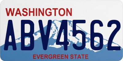 WA license plate ABV4562