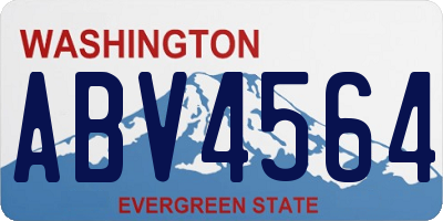 WA license plate ABV4564