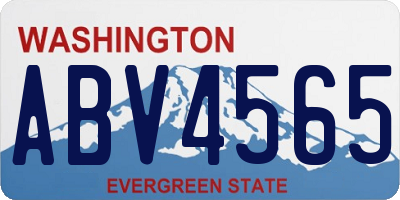 WA license plate ABV4565