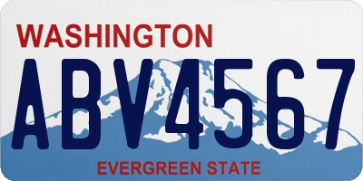 WA license plate ABV4567