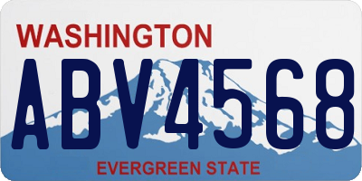 WA license plate ABV4568