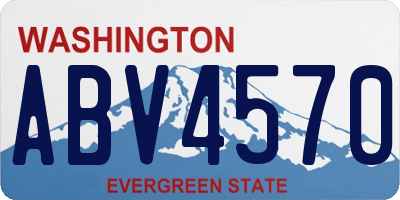 WA license plate ABV4570